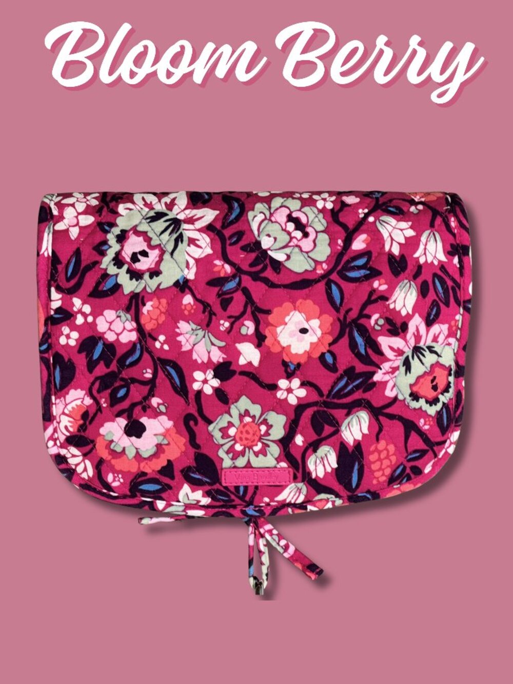 Vera Bradley Bloom Berry Hanging Travel Organizer Retired Toiletry Cosmetic Bag